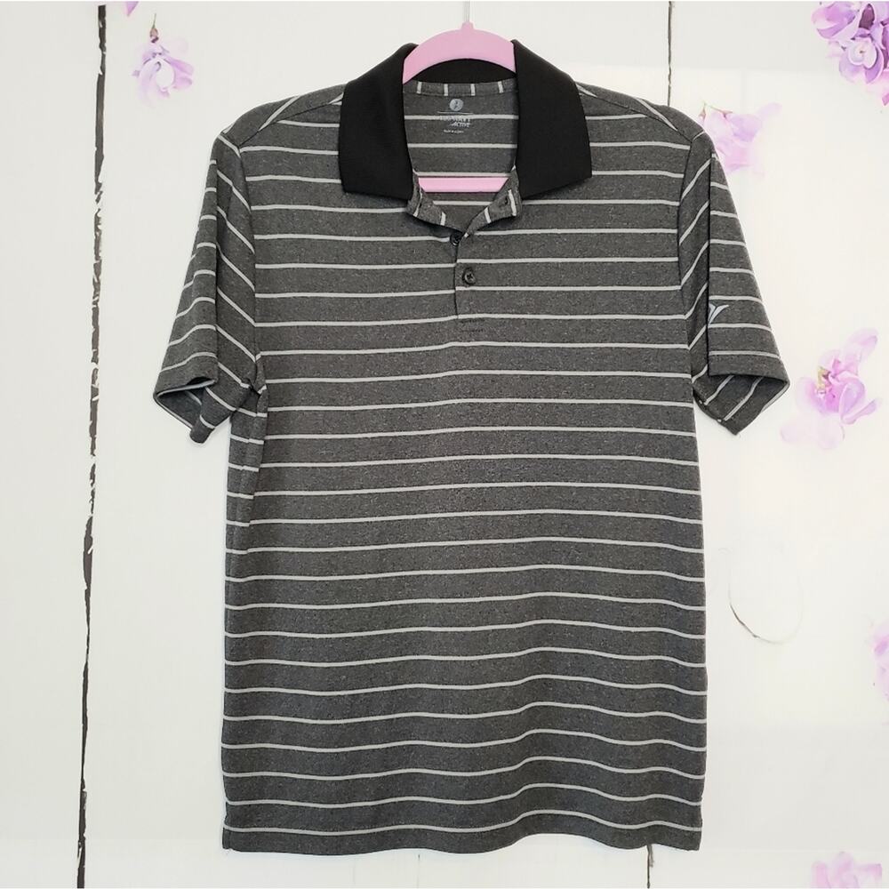 Old Navy Striped Contrast Spread Collar Active Fit Polo S